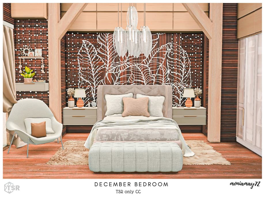 Скриншот мода Спальня December Bedroom CC (лот)